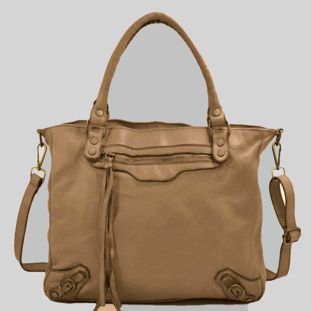 Distressed Leather City Satchel