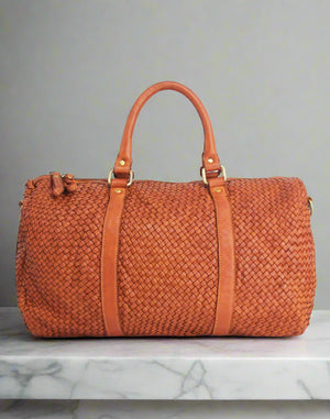 Woven Leather Large Hobo Bag / Weekender