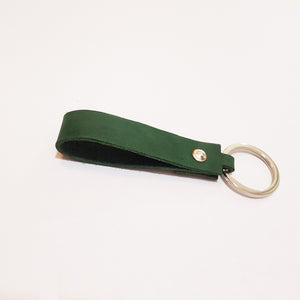 Looped Leather Keyring in Purple, Green, Blue or Burgundy - Personalised & Handcrafted