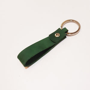 Looped Leather Keyring in Purple, Green, Blue or Burgundy - Personalised & Handcrafted