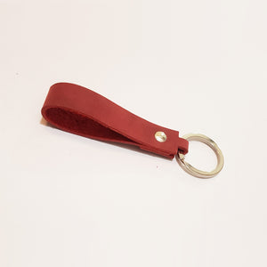 Looped Leather Keyring in Purple, Green, Blue or Burgundy - Personalised & Handcrafted