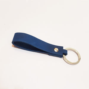 Looped Leather Keyring in Purple, Green, Blue or Burgundy - Personalised & Handcrafted